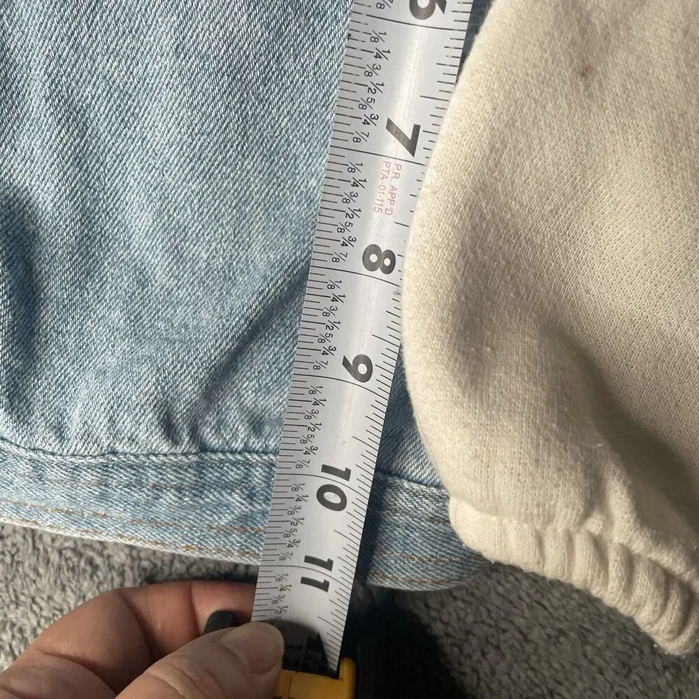 Vintage 90s Kids 24M Denim Jean Jacket Hoodie Toddler Baby Blue Casual Time